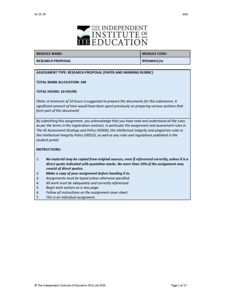 Research Proposal Assessment Guidelines | PDF | Methodology | Hypothesis