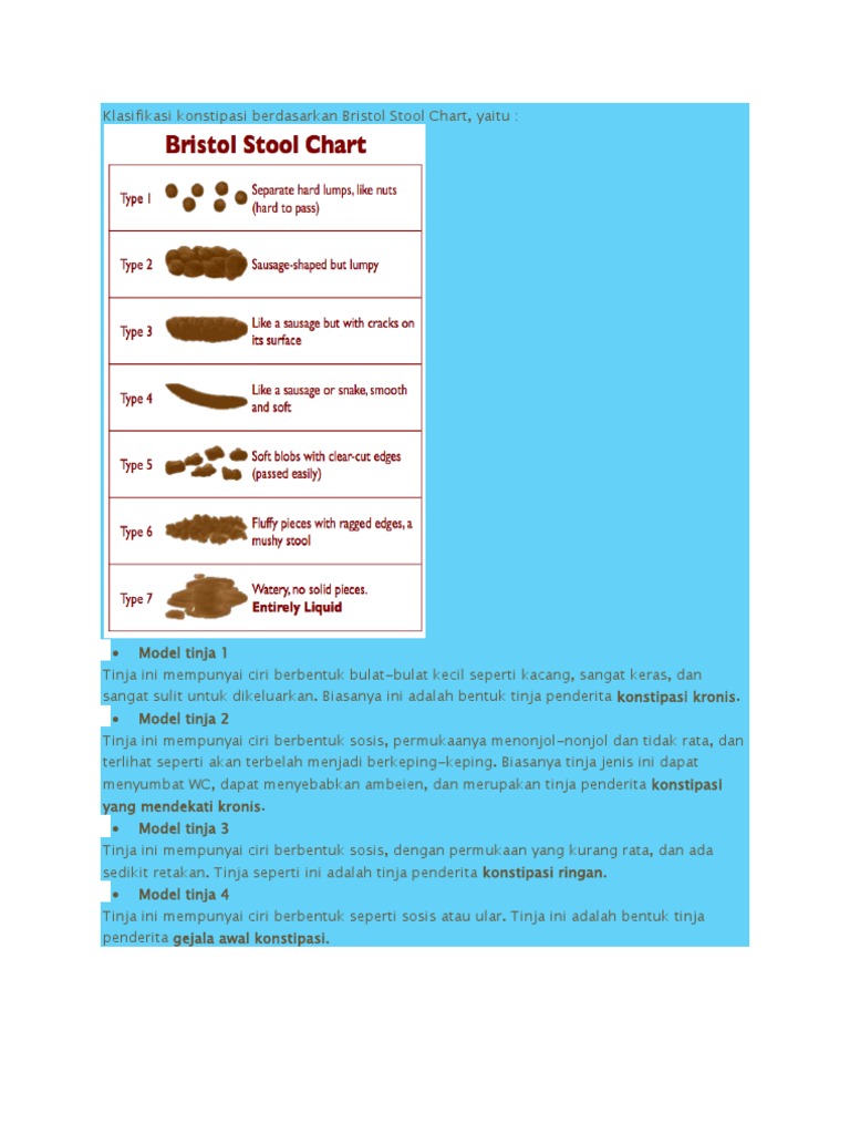 Klasifikasi Konstipasi Berdasarkan Bristol Stool Chart | PDF