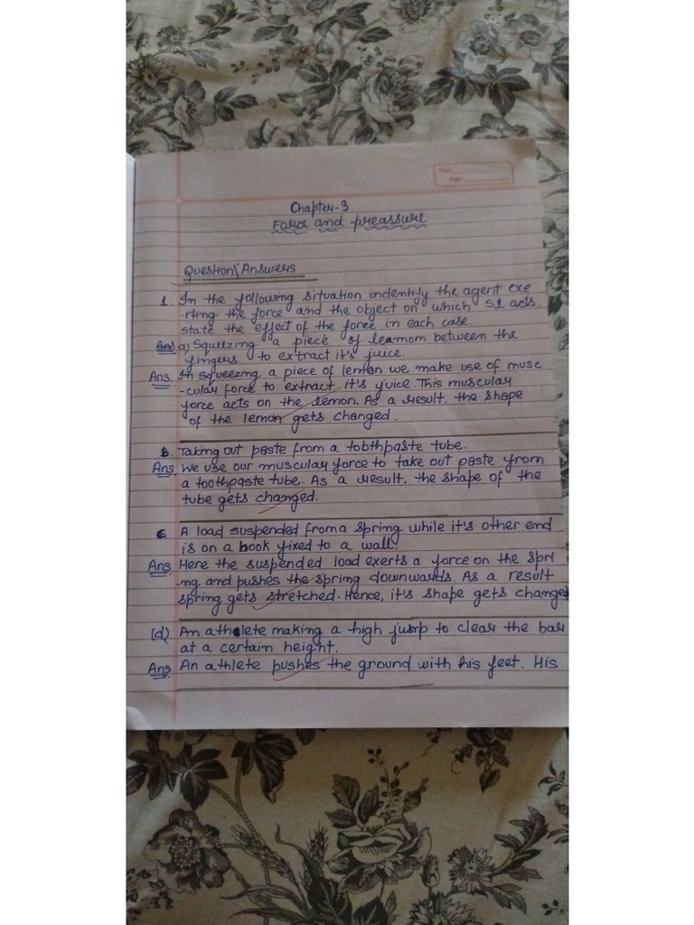 Class 8th Chapter 3 Force and Pressure | PDF