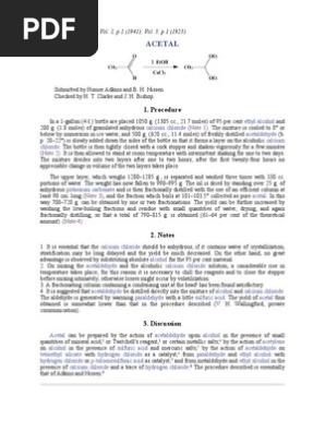 Organic Syntheses Collective Volume 1 | PDF | Distillation