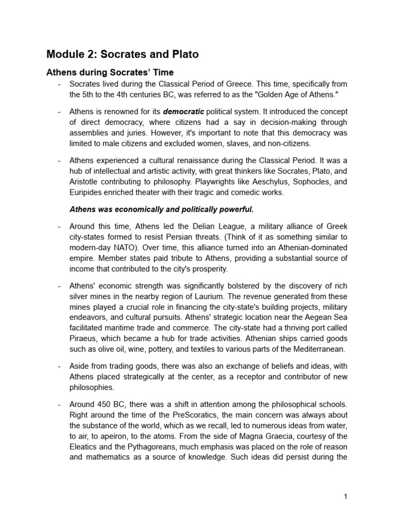 Module 2 - Socrates and Plato - Sumahit | PDF | Plato | Socrates