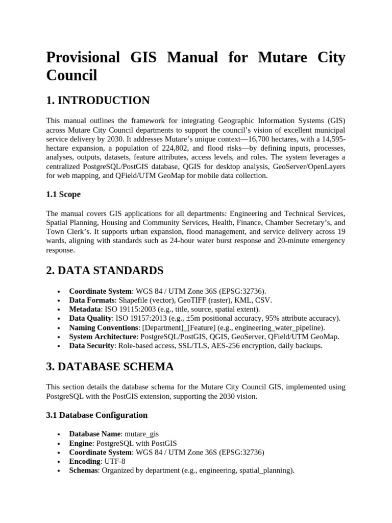 GIS Manual for Mutare City Council | PDF | Geographic Information ...