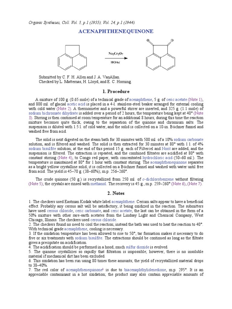 Organic Syntheses Collective Volume 3 | PDF | Acetic Acid