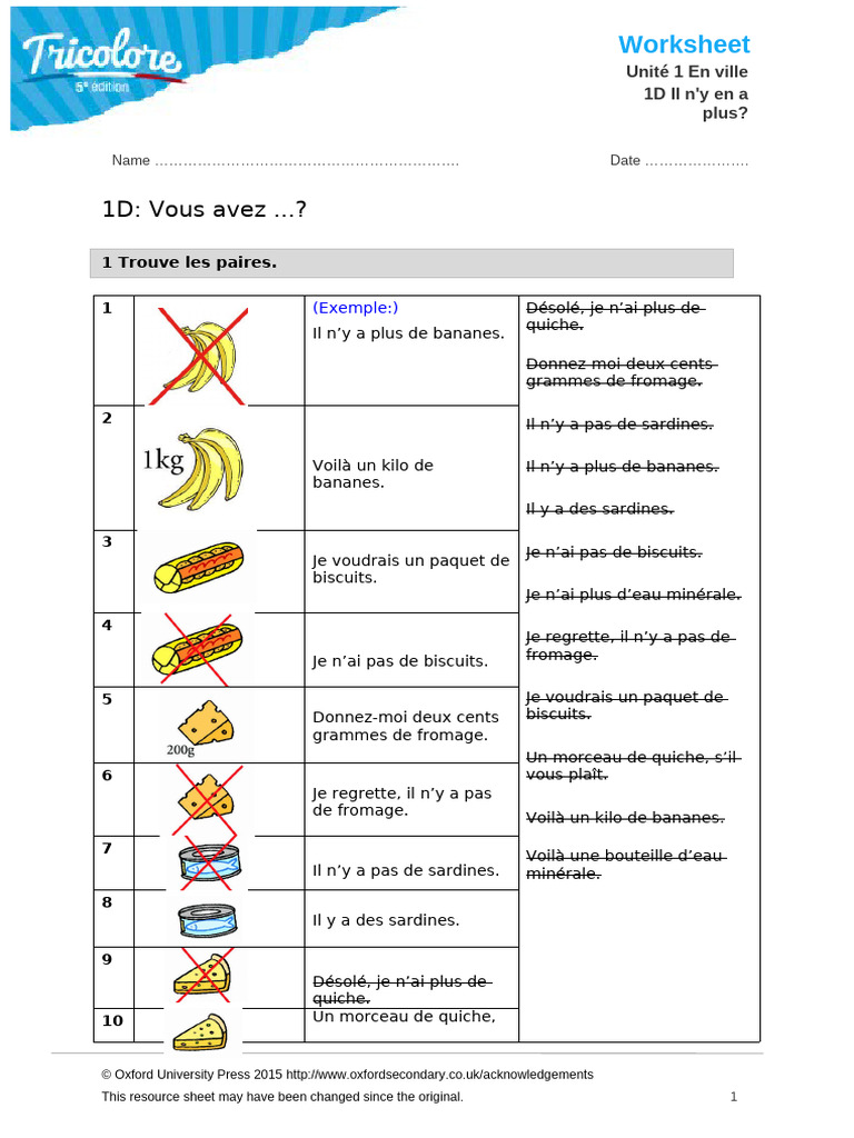 Dialogues à l'épicerie en français | PDF | Nourritures | Cuisine