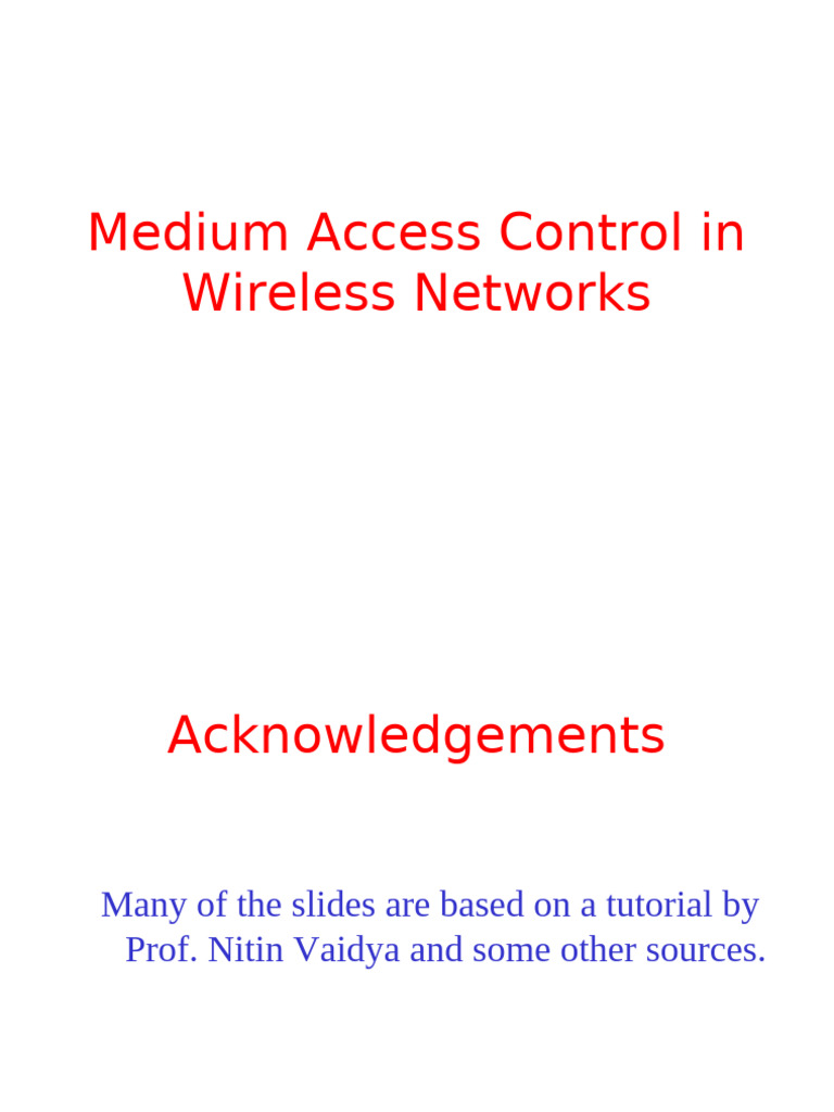Wireless MAC Protocols Overview | PDF | Channel Access Method ...