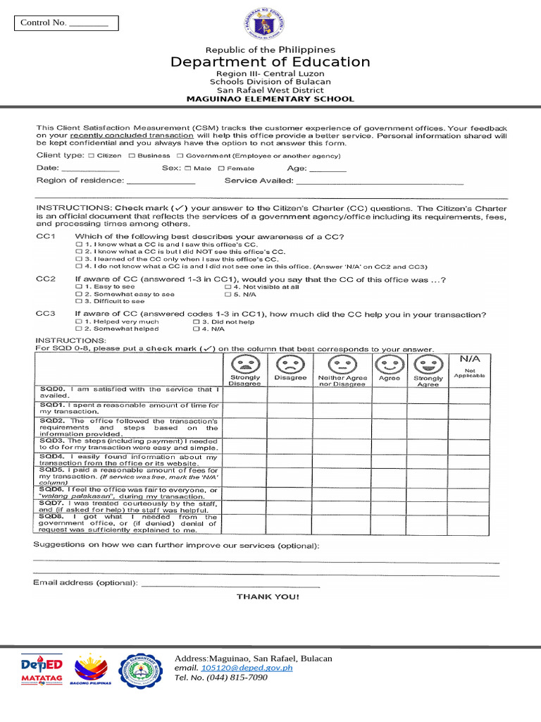 CCS Form for Maguinao Elementary School | PDF