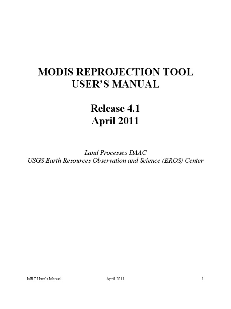 MODIS Reprojection Tool Guide | PDF | Command Line Interface | Zip ...