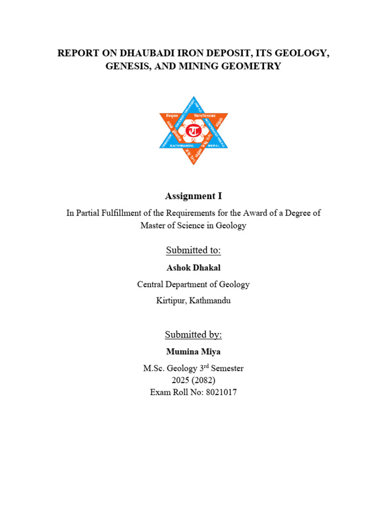 Dhaubadi Iron Deposit Geology Report | PDF | Sedimentary Rock | Ore