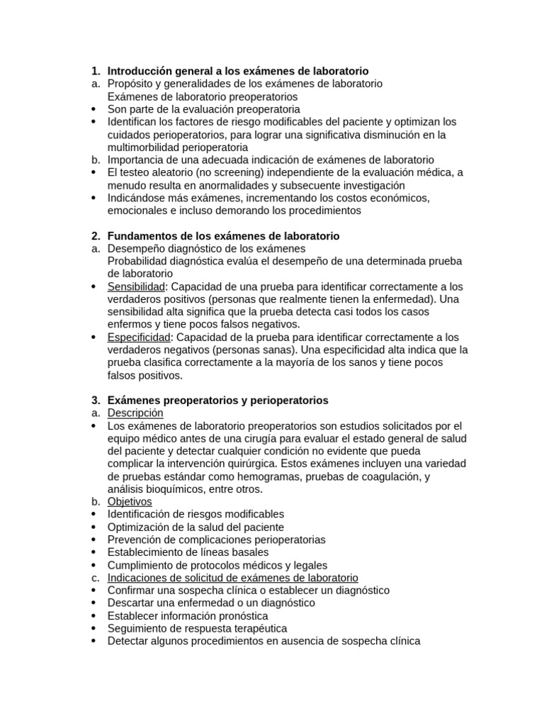 Exámenes de Laboratorio Preoperatorios | PDF | Sangre | Anemia