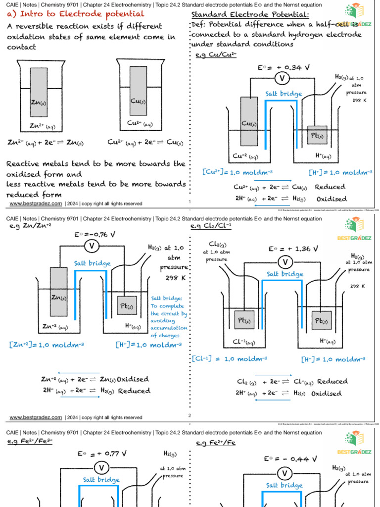 Standard Electrode Potentials Explained | PDF | Electrochemistry | Redox