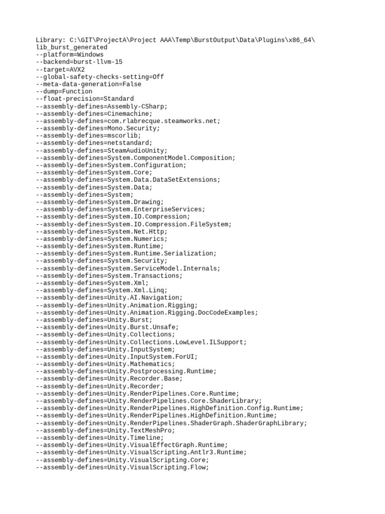 Unity Burst Compiler Configuration Guide | PDF | Unity (Game Engine) | Data