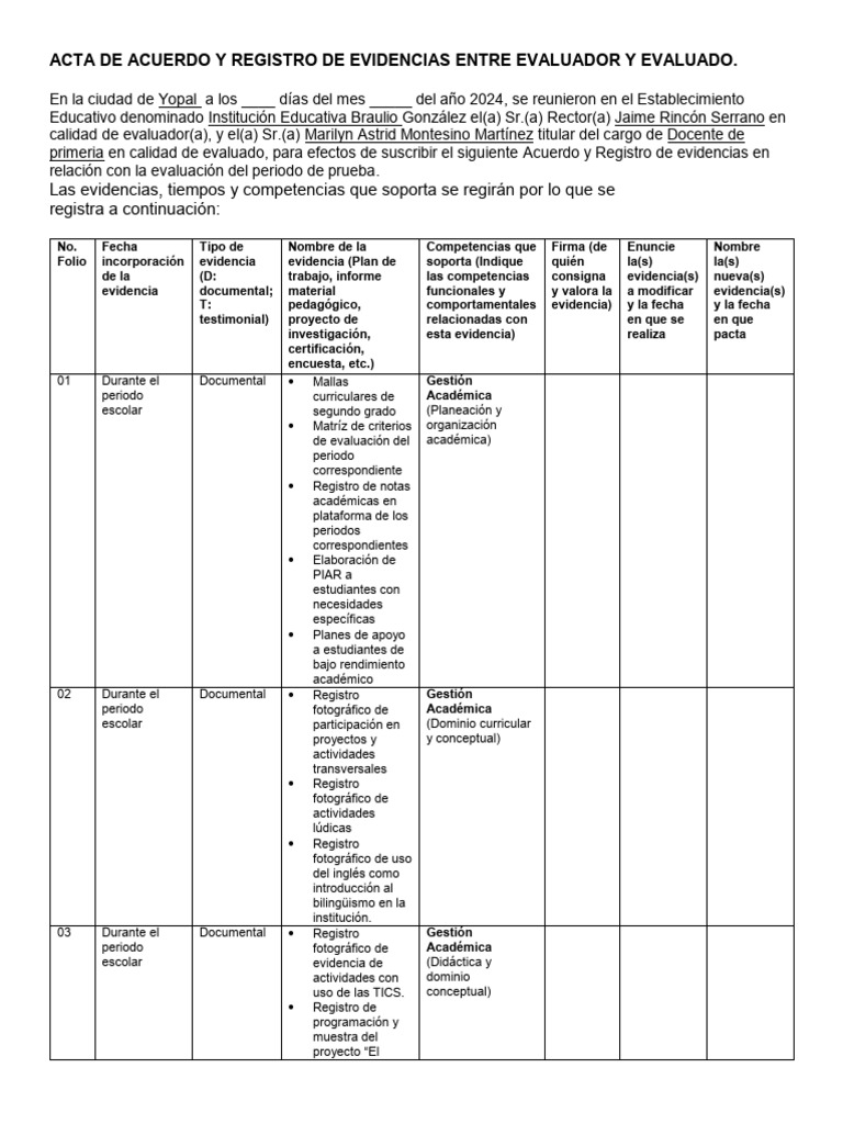 Acuerdo de Evaluación Docente 2024 | PDF | Aprendizaje