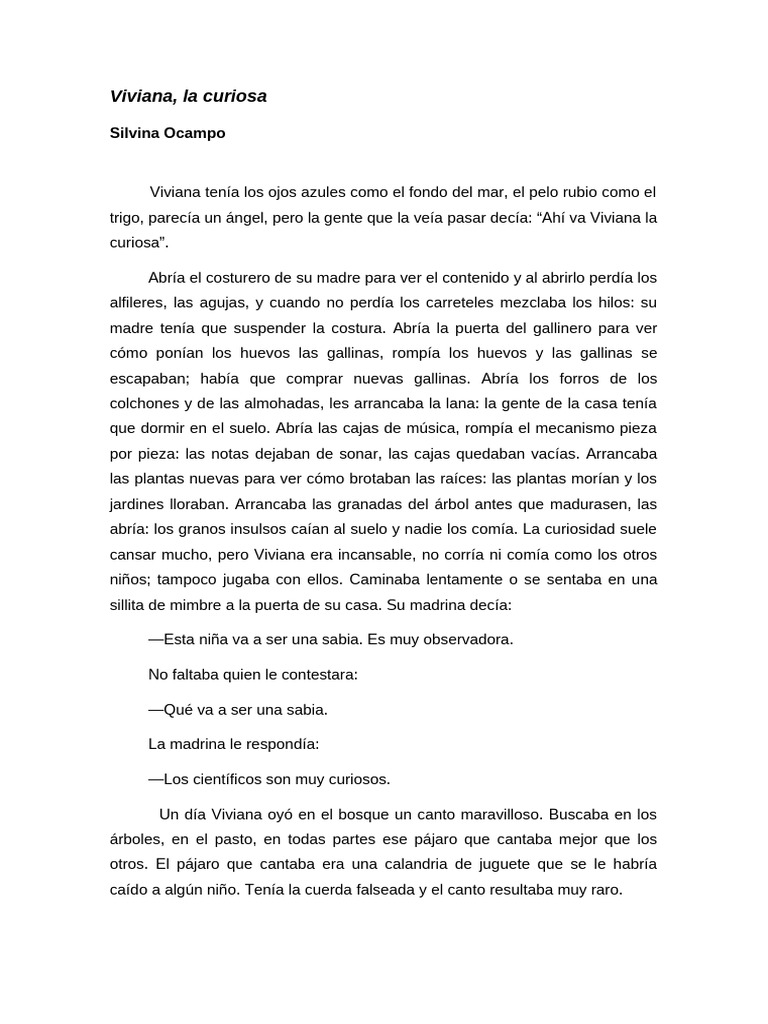 Viviana y su curiosidad insaciable | PDF