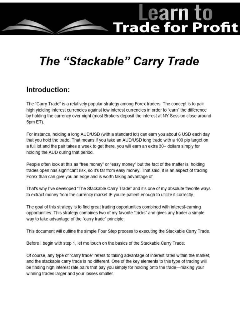 Stackable Carry Trade | PDF | Foreign Exchange Market | Trade
