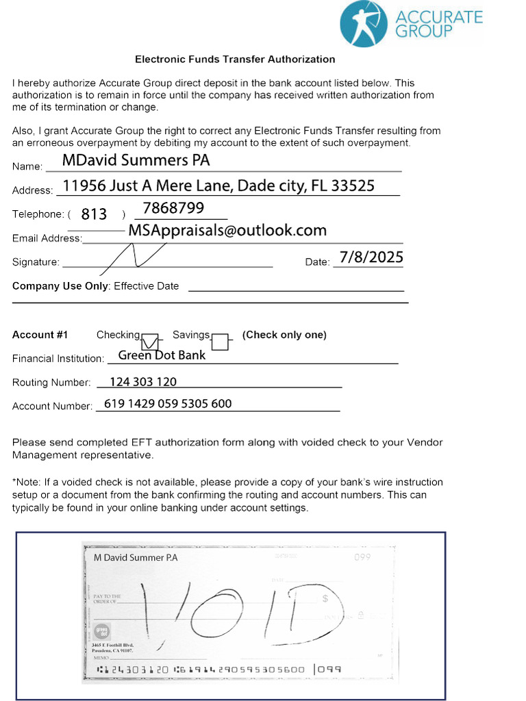 AG ACH Form | PDF