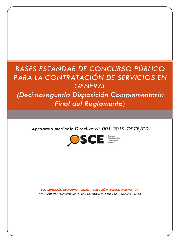 Bases Estándar Para Contratación De Servicios Pdf Apelación 