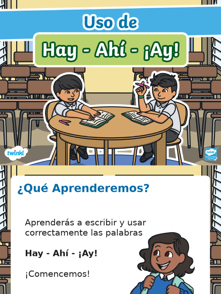 CL L 1739461225 Powerpoint Uso de Hay Ahi Ay - Ver - 3 | PDF | Lingüística