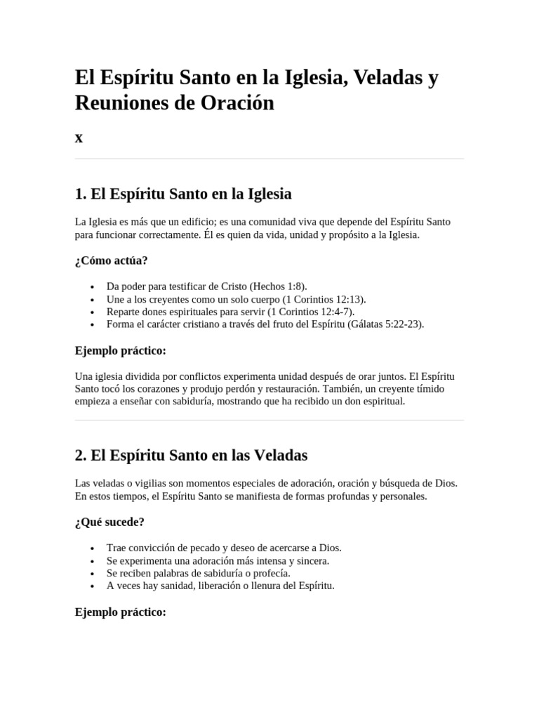 El Espíritu Santo en La Iglesia1 | PDF | Oración | espíritu Santo
