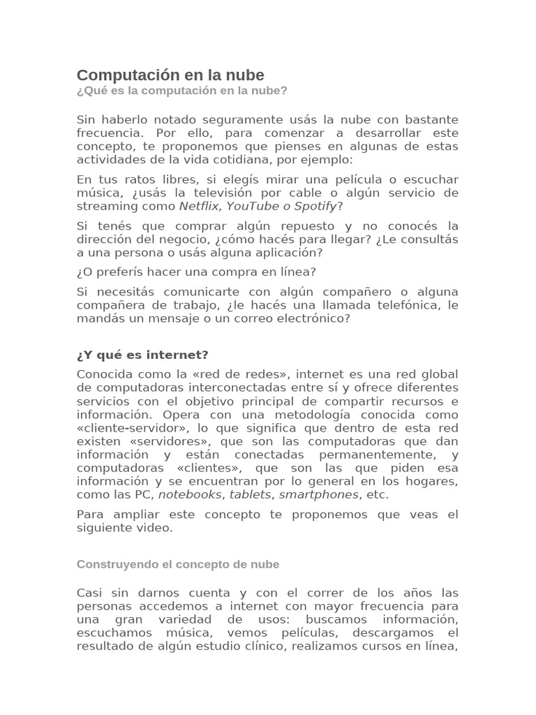 Computación en La Nube Meca | PDF | Computación en la nube | Internet