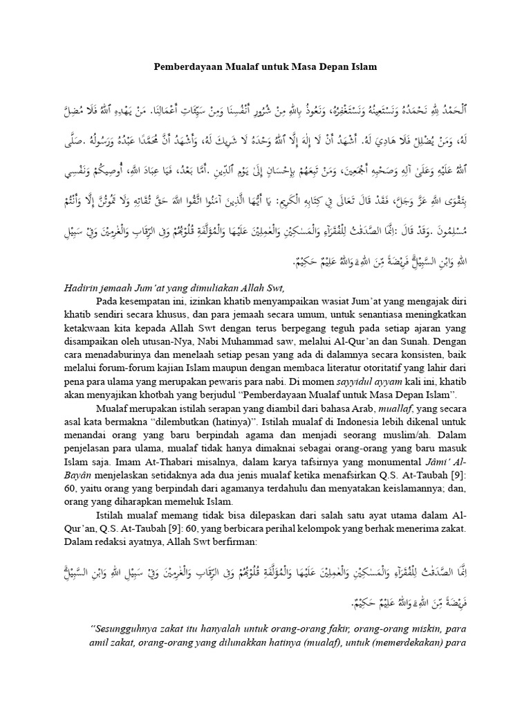 Pemberdayaan Mualaf dalam Islam | PDF