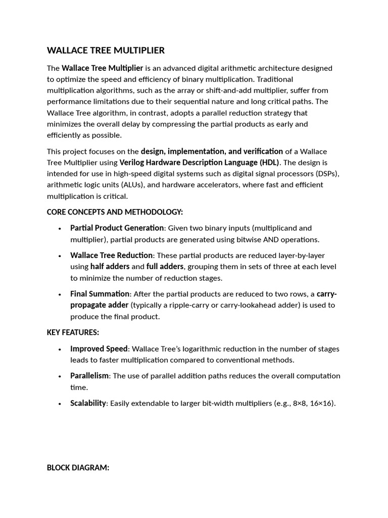 Wallace Tree Multiplier Design in Verilog | PDF | Theoretical Computer ...