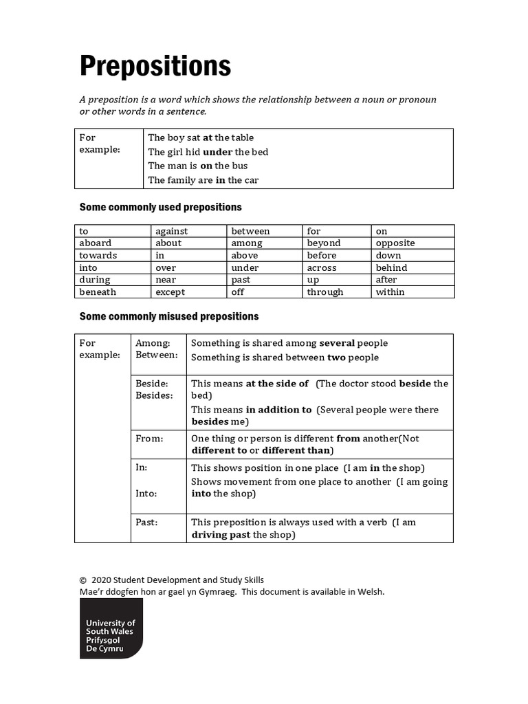 Prepositions | PDF | Morphology | Syntax
