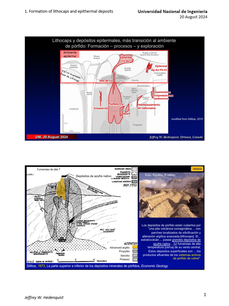 1 UNI Lithocaps-Epithermal, Hedenquist | PDF | Mineral | Minerales
