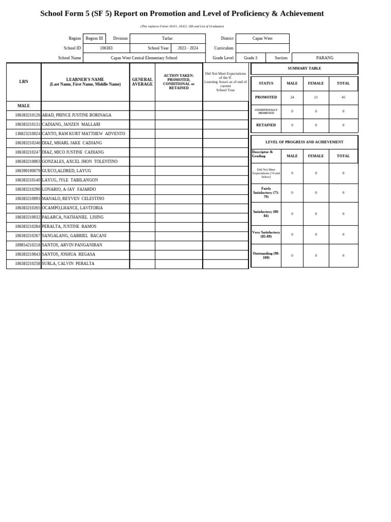 Sf5 2023 Grade 3 Parang | PDF