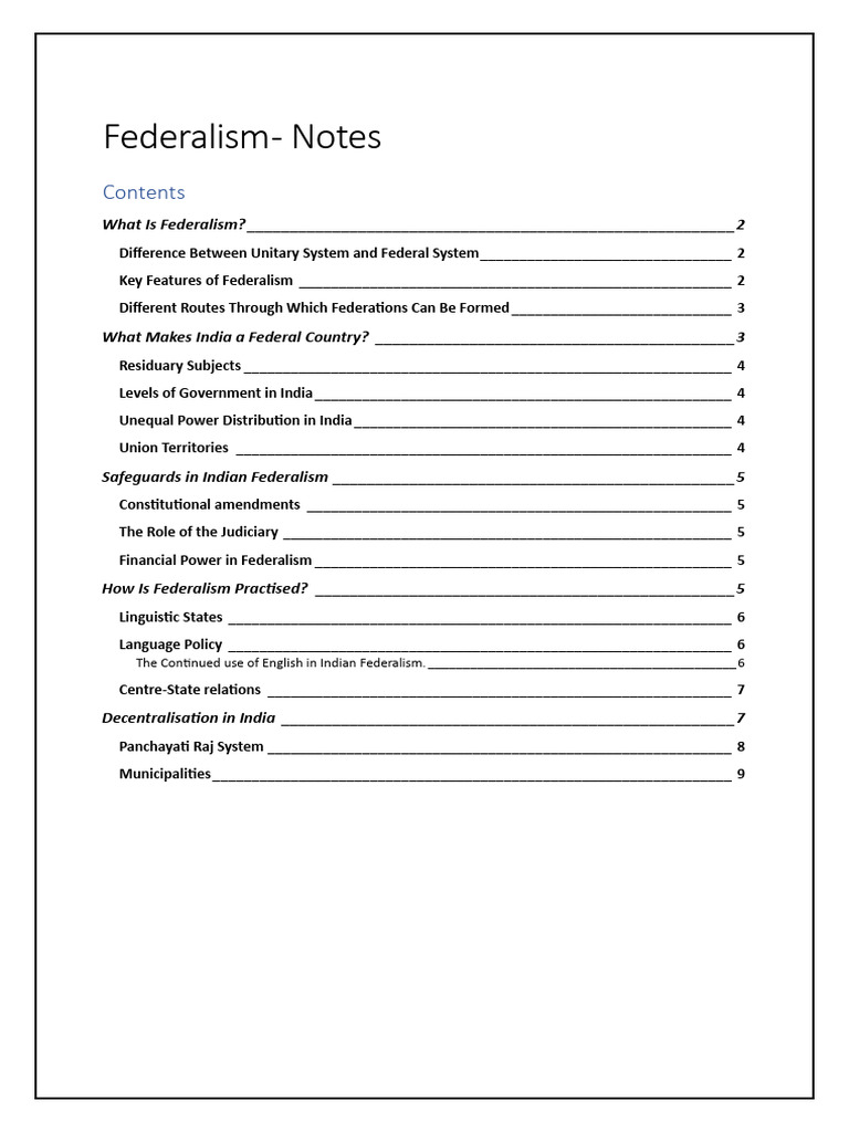 Understanding Federalism in India | PDF | Government | Governance