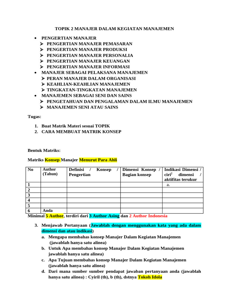 Peran Manajer dalam Manajemen | PDF