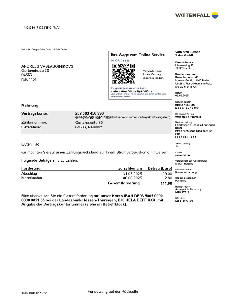 Vattenfall DD | PDF