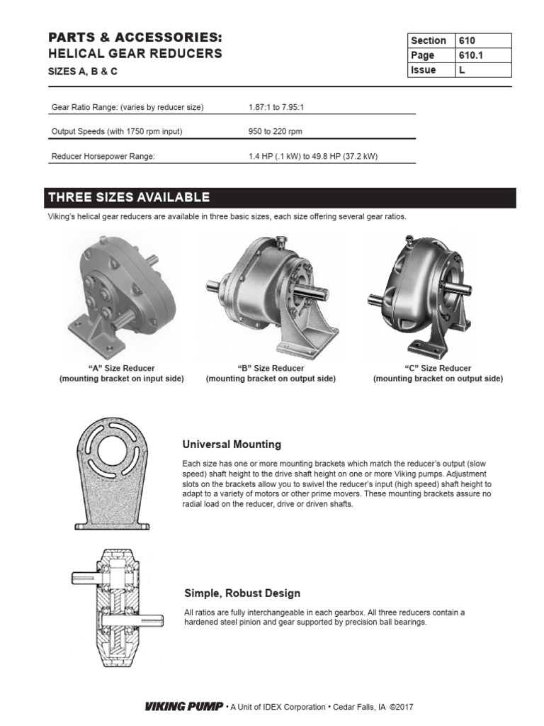 viking-helical-gear-reducers-overview-pdf-belt-mechanical