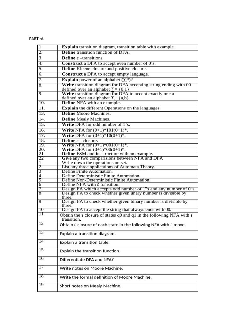 CBB1201 Flat QB Unit 1 2 3 | PDF | Formal Methods | Theory Of Computation