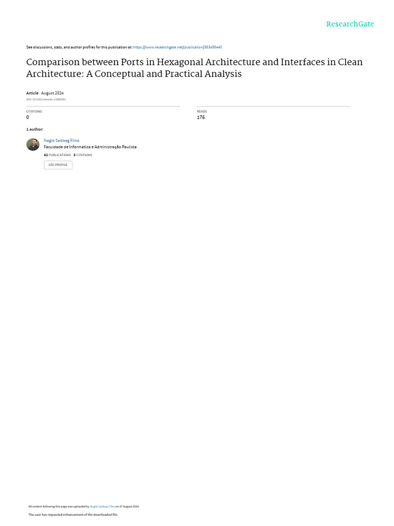 Hexagonal vs. Clean Architecture Analysis | PDF | System | Computing
