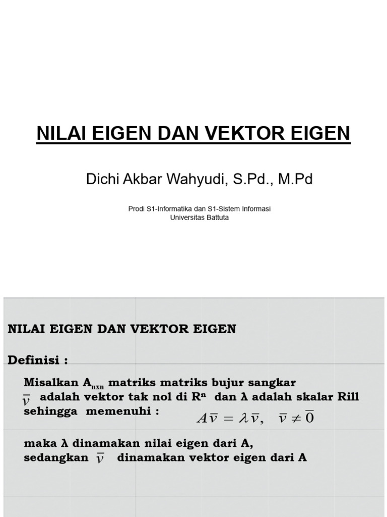 p15 Nilai Eigen Dan Vektor Eigen 1 | PDF