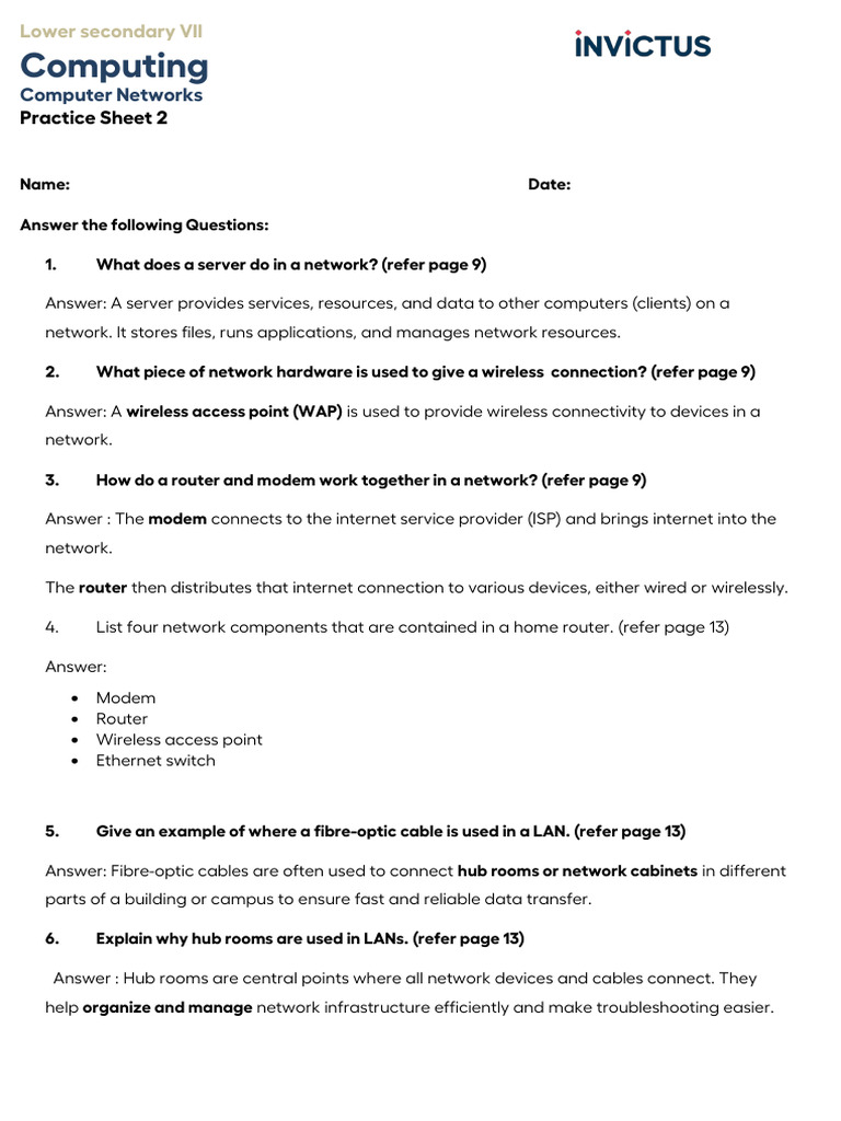 Practice Sheet 2 (Answer Key) | PDF