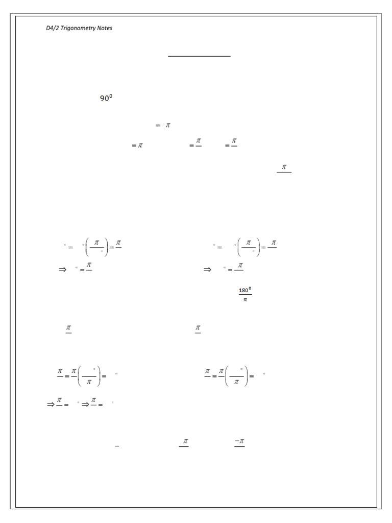 D4-2 Trig Notes | PDF | Trigonometry | Trigonometric Functions