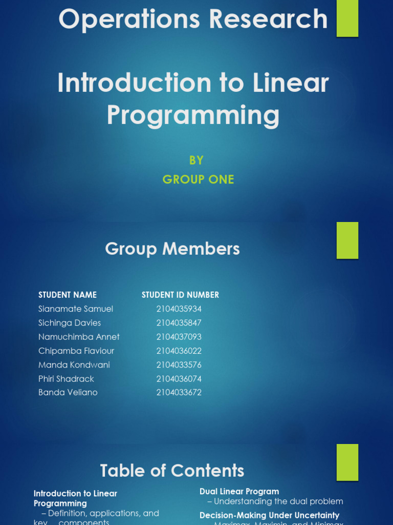 Linear Programming Presentation Guide | PDF | Mathematical Optimization ...