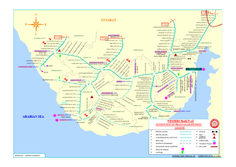 Bhavnagar Division Railway Map | PDF