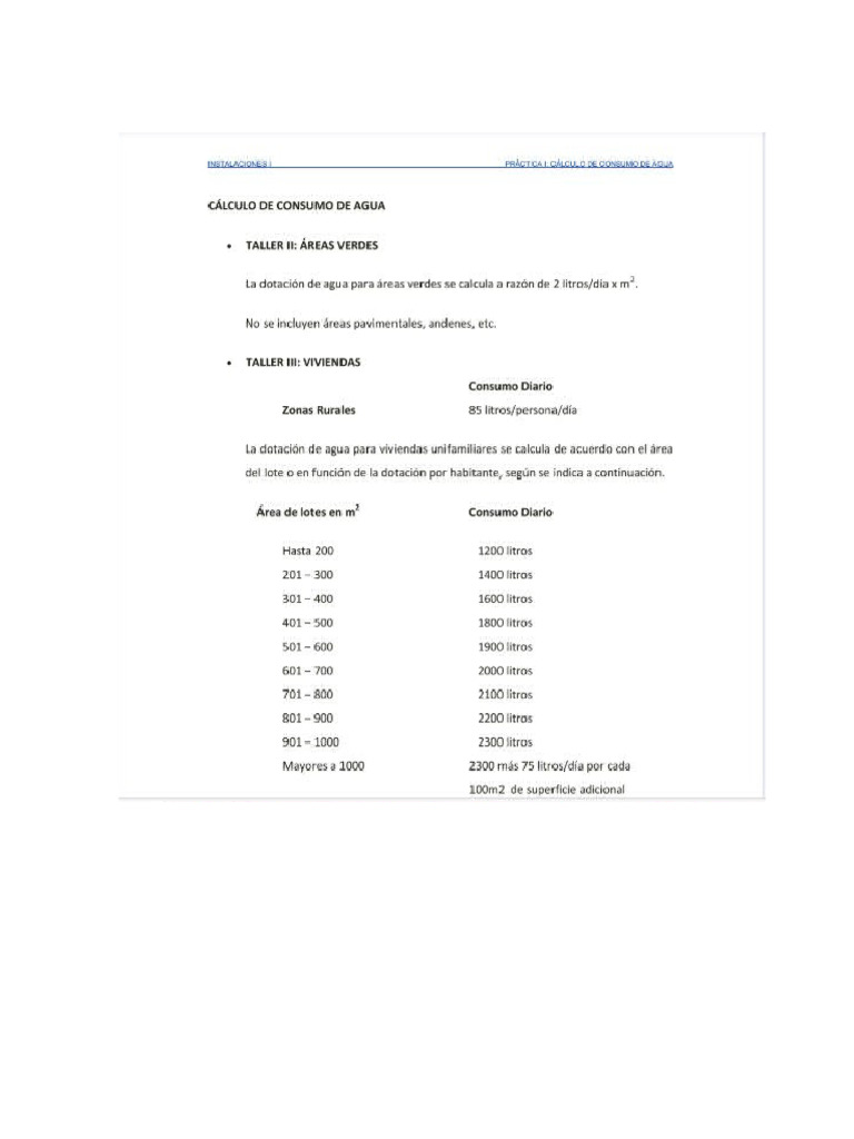 Calculo de Consumo de Agua | PDF