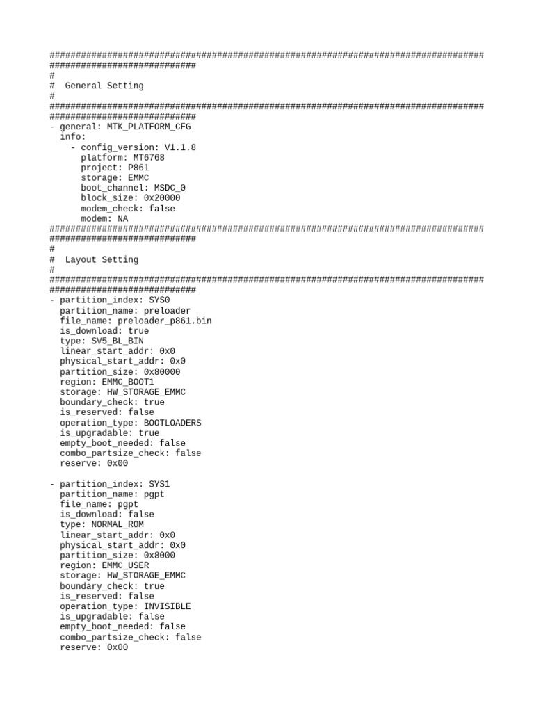 MT6768 Android Scatter Configuration | PDF | Computing | Computer Data