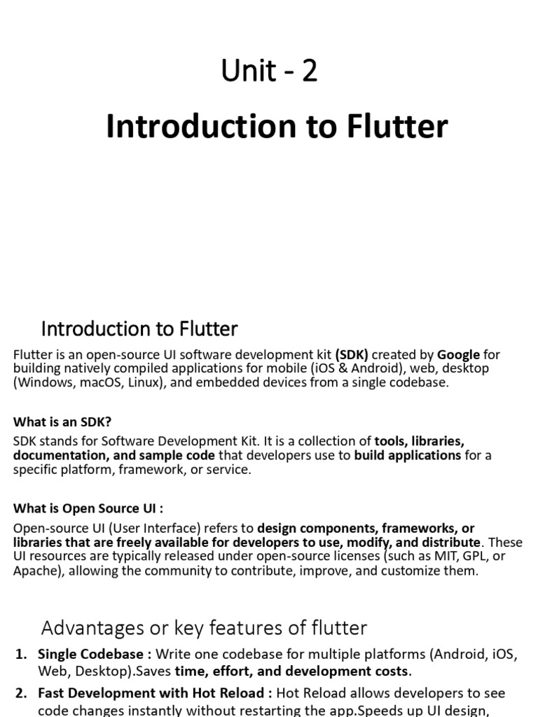 Introduction to Flutter SDK Overview | PDF | Mobile App | Computer ...