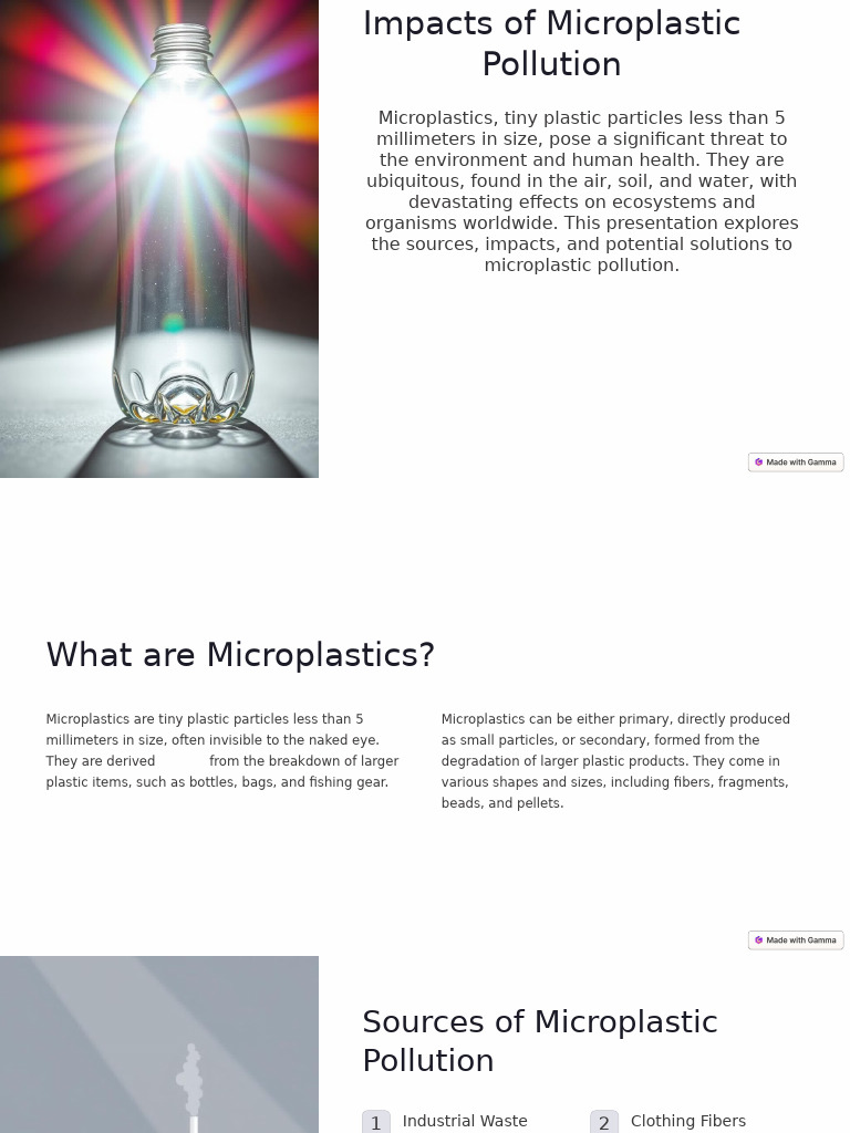Microplastic Pollution: Sources & Solutions | PDF | Plastic ...