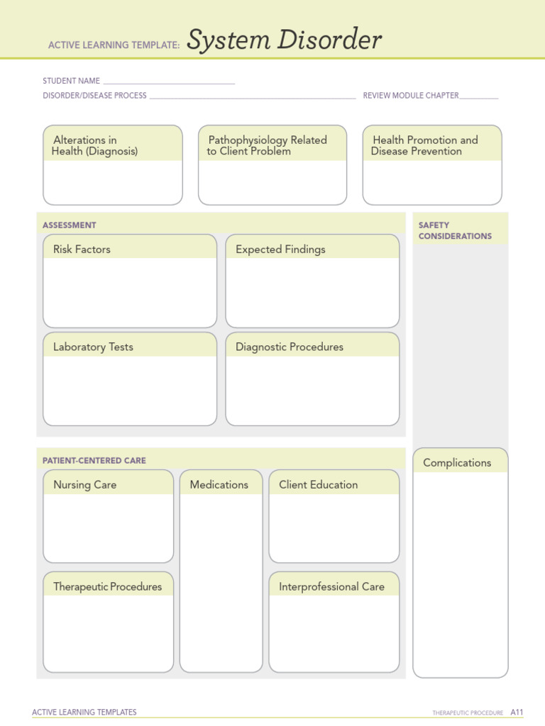 Active Learning Template: System Disorder | PDF