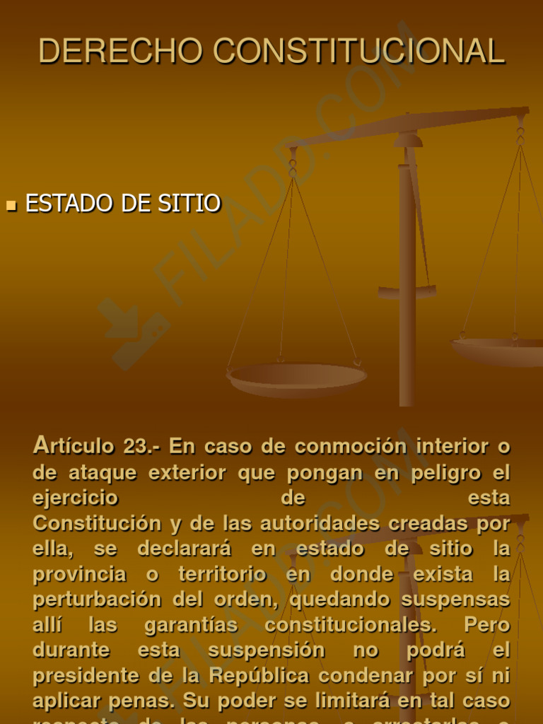 Estado de Sitio en Derecho Constitucional | PDF | Derecho ...