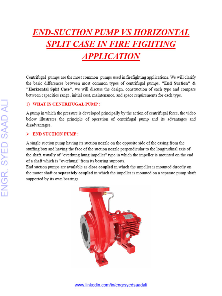End-Suction vs Horizontal Split Case Pumps | PDF | Pump | Hydraulics