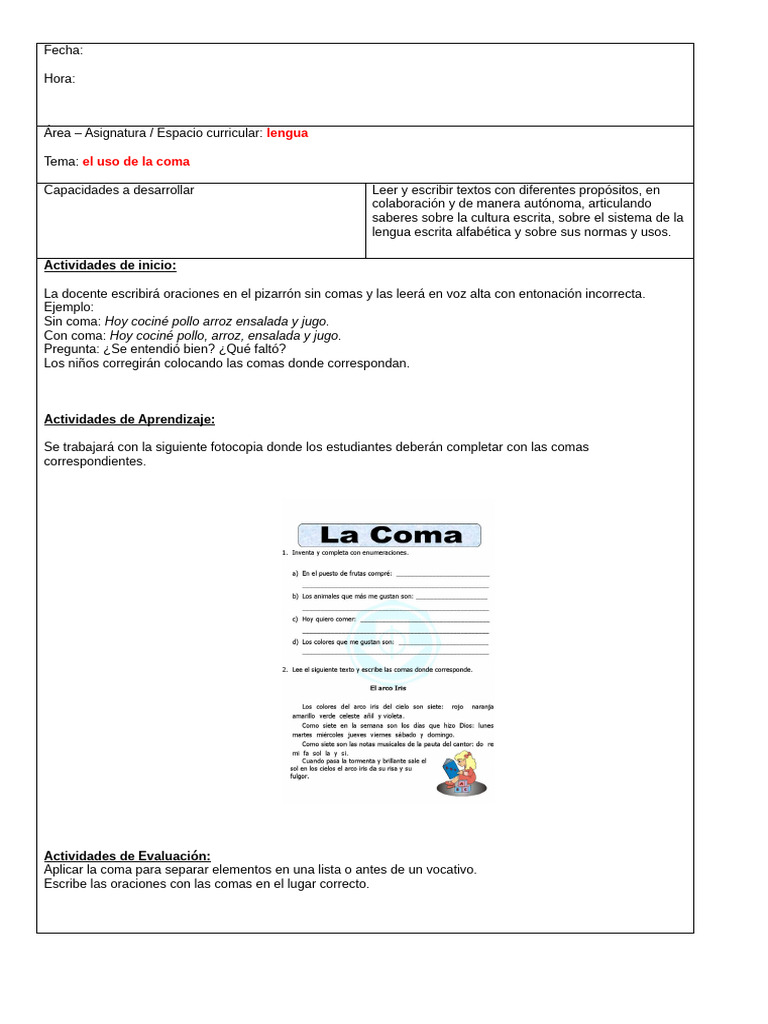 El Uso de La Coma | PDF