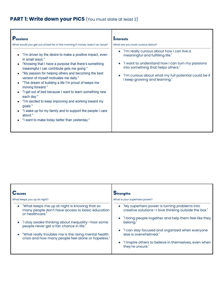 Personal Mission Statement Guide | PDF | Psychology | Cognition