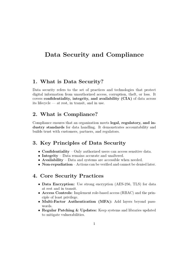 Data Security and Compliance Essentials | PDF | Information Security ...