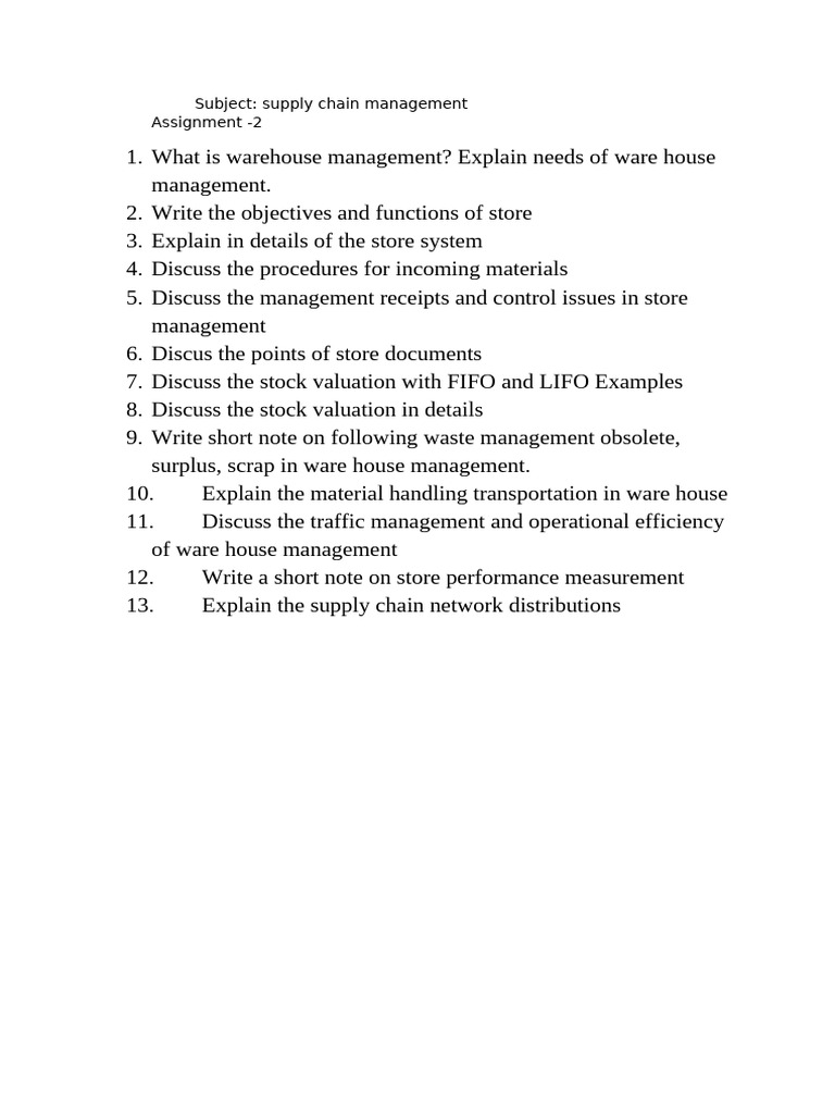 Warehouse Management and Supply Chain Insights | PDF